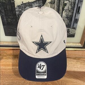 New Men’s 47 Brand Dallas Cowboys  Adjustable Cap Beige & Navy